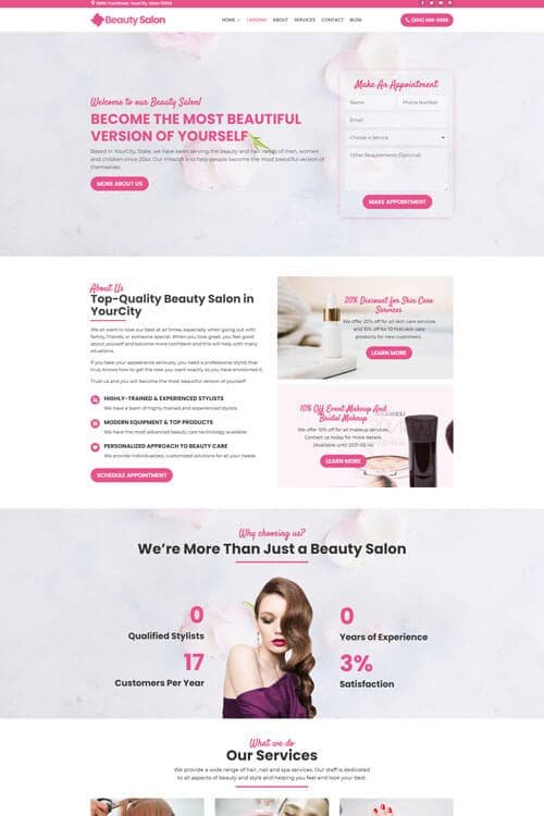 Beauty Salon Web Design